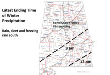 Winter precipitation ending this morning but bitterly cold temperatures continue