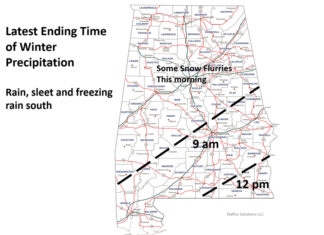 Winter precipitation ending this morning but bitterly cold temperatures continue