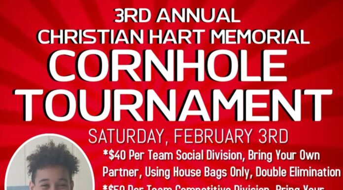 3rd annual Christian Hart Memorial Cornhole Tournament set for Feb. 3