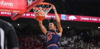 No. 25 Auburn makes history at Arkansas with 83-51 win in SEC opener