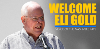 Legendary announcer Eli Gold named “Voice of the Nashville Kats”