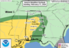 2 waves of rain and potential severe weather today and Monday
