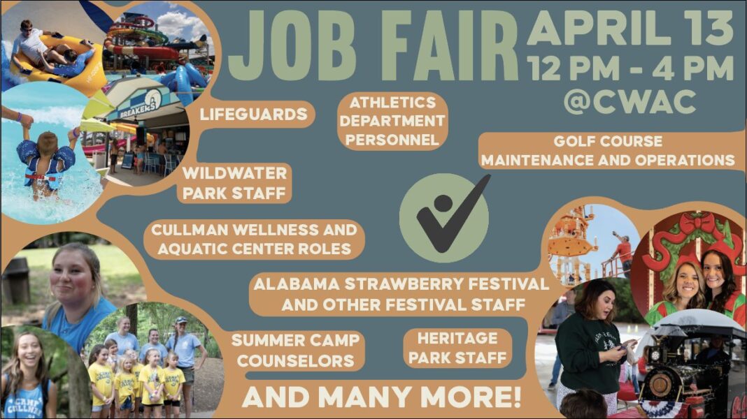 Cullman Parks, Recreation & Sports Tourism hosting job fair over 300