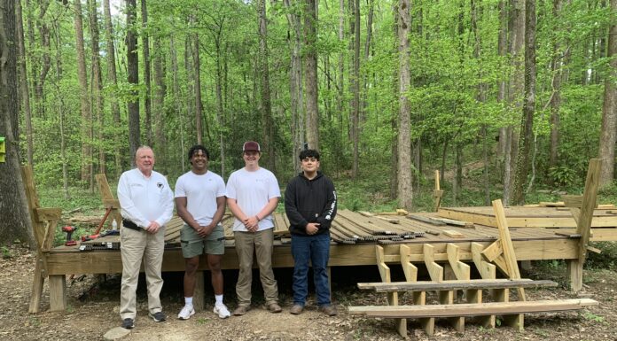 CATA students erect outdoor classroom at Sportsman Lake Park