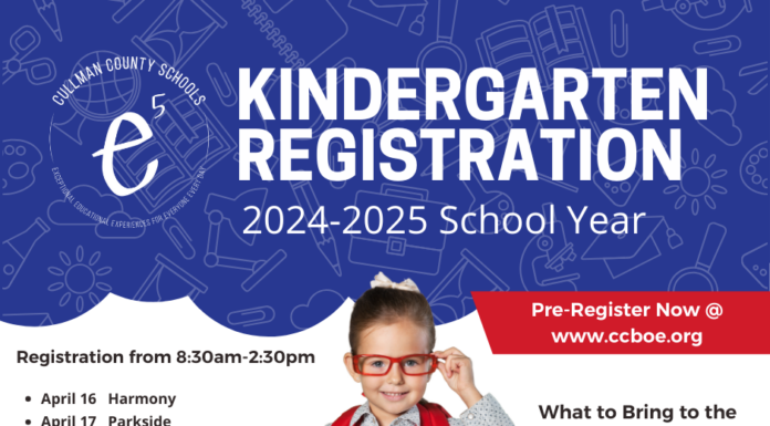 2024-25 Cullman County Schools Kindergarten registration information