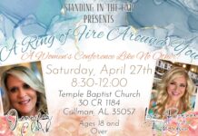 FAITH: Temple Baptist Church hosting ‘Ring of Fire Around You’ Women’s Conference April 27