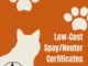Low-cost spay/neuter certificates available