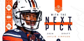 With the next pick: Auburn DB Jaylin Simpson