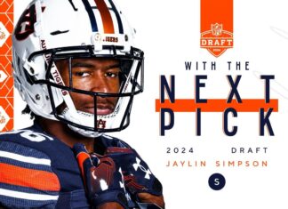 With the next pick: Auburn DB Jaylin Simpson
