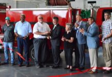 State and local officials cut ribbon on Garden City River Park & fire station improvements