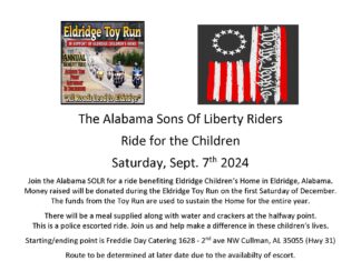Motorcycle ride benefiting Eldridge Children’s Home Sept. 7