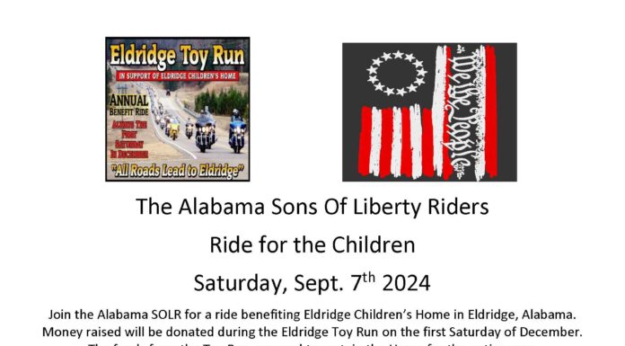 Motorcycle ride benefiting Eldridge Children’s Home Sept. 7