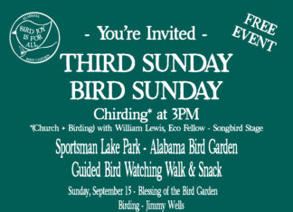 ‘Chirding’ at Sportsman Lake: Third Sunday birding and worship event Sept. 15