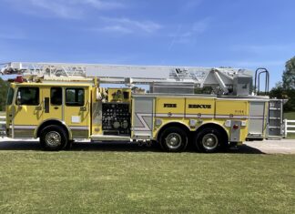 Jones Chapel VFD getting ladder truck