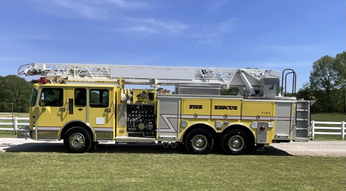 Jones Chapel VFD getting ladder truck