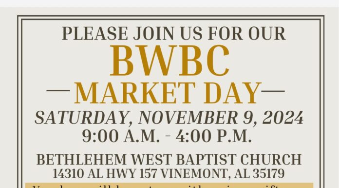 Additional vendors needed for Market Day at Bethlehem West Baptist