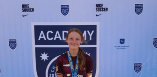 St. Bernard student participating in U.S. Club Soccer national youth evaluation