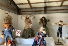 Birds beware: Scarecrows on display