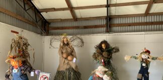 Birds beware: Scarecrows on display