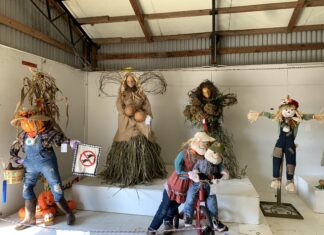 Birds beware: Scarecrows on display