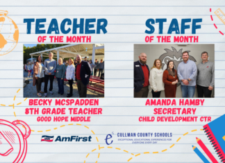 McSpadden, Hamby named September CCBOE/AmFirst Teacher, Staff Member of the Month