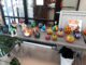 Painted pumpkins on display at library
