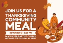 Duck River Baptist hosting 20th annual Thanksgiving Community Meal today