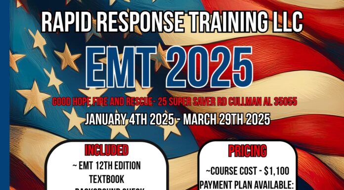 Rapid Response Training LLC offering EMT course at Good Hope VFD