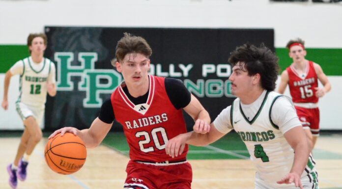 PREP BASKETBALL: Raiders pull away from Broncos 67-53, Lady Raiders come from behind to top Holly Pond 50-46