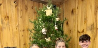 Heritage Homeschool participants try their hands at punch needle embroidery