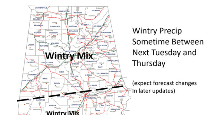 Very cold next week with potential winter weather