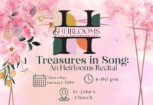 Heirlooms Fine & Performing Arts to present ‘Treasures in Song’ Jan. 30