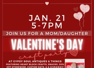 Gypsy Soul Antiques & Things to host Mother/Daughter Valentine’s Day Craft Party Jan. 21