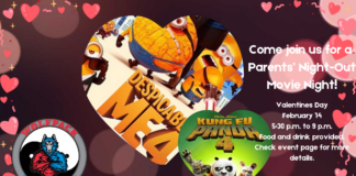 Wolfpack Martial Arts to host Parents’ Night Out Movie Night on Valentine’s Day
