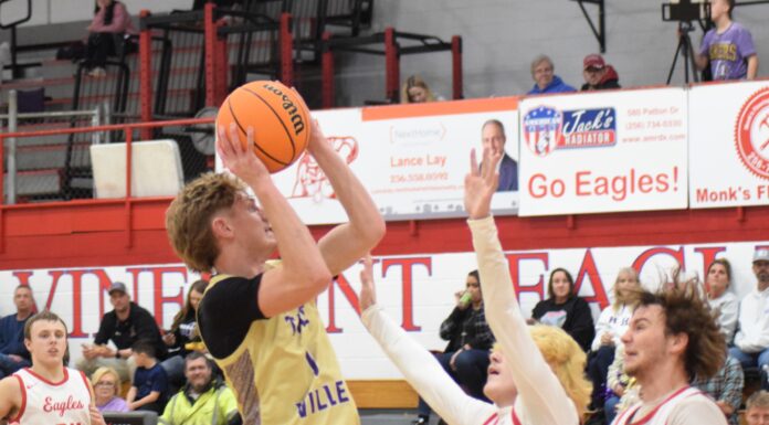 PREP BASKETBALL: Hanceville earns 57-55 area win at Vinemont; Lady Eagles pull away to win 74-36