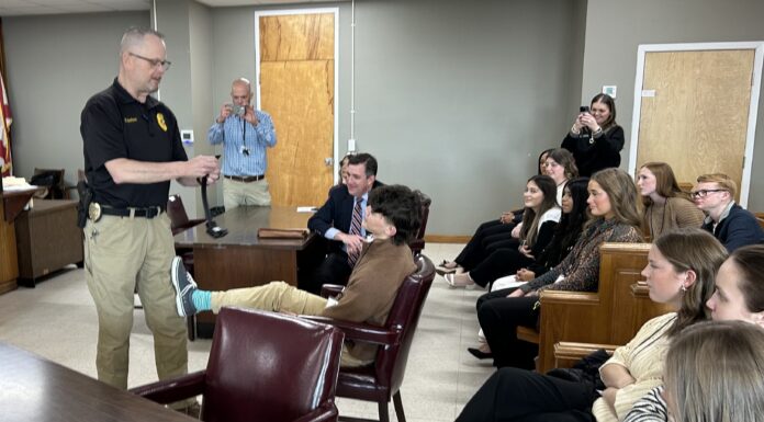 District Court hosts area juniors for mock hearing
