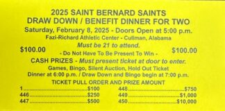 St. Bernard Athletic Boosters to host Annual Draw Down Dinner Feb. 8