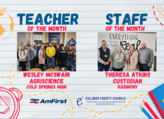 McSwain, Atkins named January CCBOE/AmFirst Teacher, Staff Member of the Month