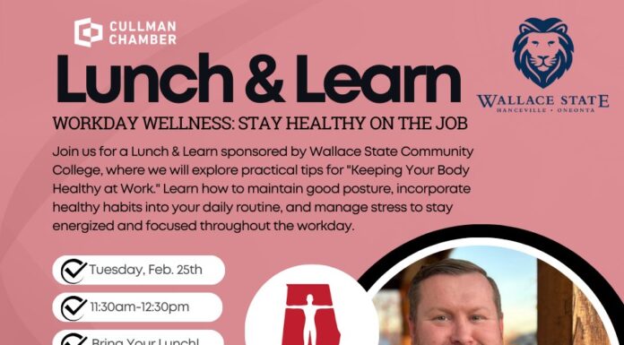 Chamber hosting ‘Keeping Your Body Healthy at Work’ Lunch & Learn Feb. 25