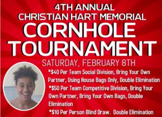 4th annual Christian Hart Memorial Cornhole Tournament Feb. 8