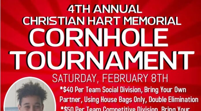 4th annual Christian Hart Memorial Cornhole Tournament Feb. 8