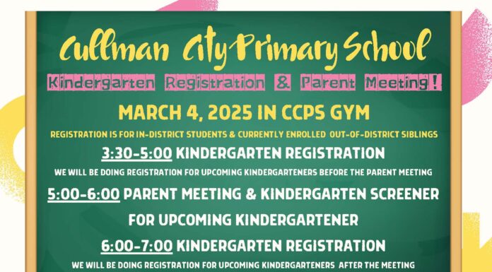 Cullman City Primary School kindergarten registration info for 2025-2026