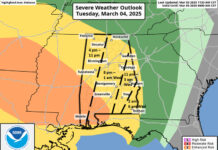 Very windy Tuesday with severe weather Tuesday evening into early Wednesday