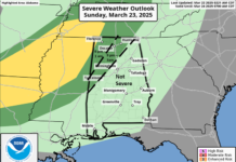 A few severe storms possible Sunday into Monday