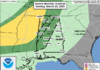 Showers and thunderstorms this evening into Monday