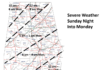 Severe weather threat increasing Sunday night into Monday