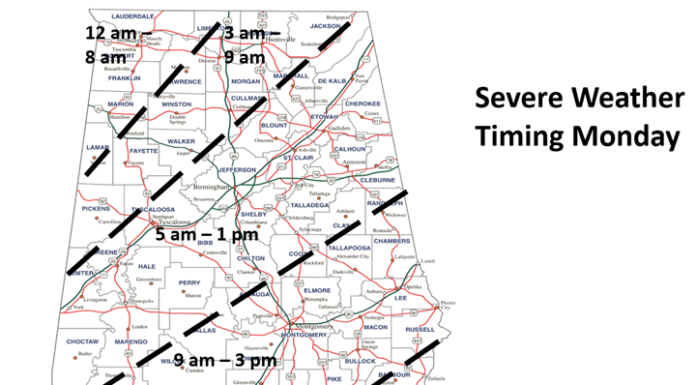 Severe weather threat continues for Sunday night into Monday