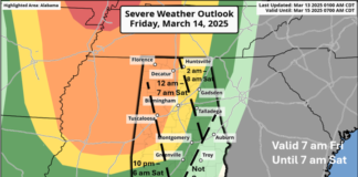 Severe weather through Saturday morning with potential outbreak Saturday afternoon into Sunday