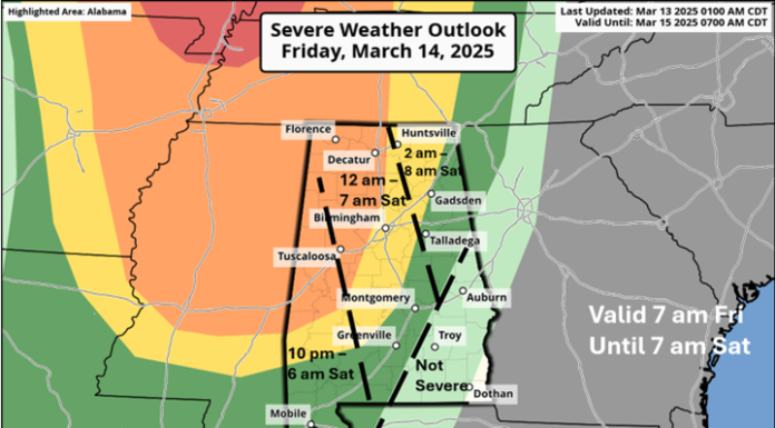 Severe weather through Saturday morning with potential outbreak Saturday afternoon into Sunday