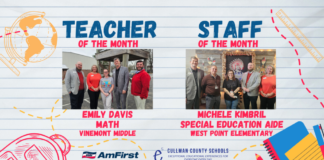 Davis, Kimbril named February CCBOE/AmFirst Teacher, Staff Member of the Month